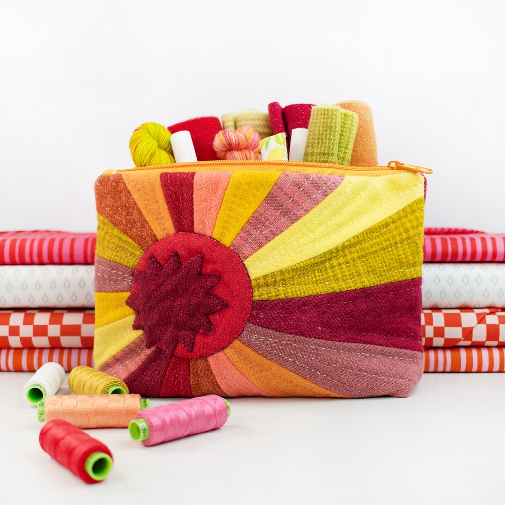 Follow the Sun - Quippy Zippy Pouch Kit | Sue Spargo Folk